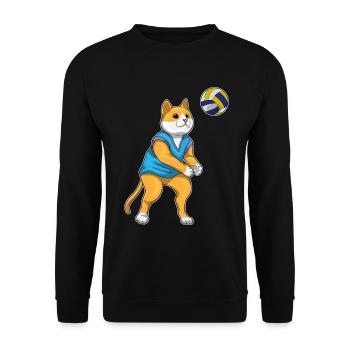 Chat Joueur de volley-ball Volley-ball - Sweat-shirt Unisexe - noir - Devant - Alina (178cm) & Michal (187cm)