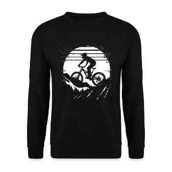 Mountainbiking Skizze - Unisex Pullover - Schwarz - Vorne - Alina (178cm) & Michal (187cm)
