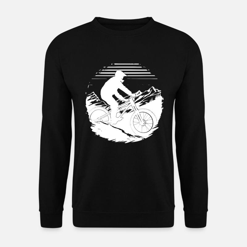 Mountainbiker Zeichnung - Unisex Pullover - Schwarz