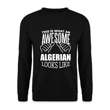 Algeria - Unisex Sweatshirt - black - Front - Alina (178cm) & Michal (187cm)
