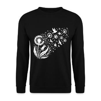 Dandelion Birds in Flight Nature Art Dandelion - Unisex Sweatshirt - black - Front - Alina (178cm) & Michal (187cm)