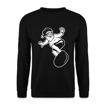 Surfer Santa Claus - Unisex Sweatshirt - black - Front - Alina (178cm) & Michal (187cm)