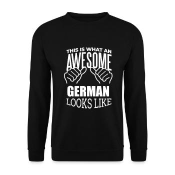Germany Germany Germany - Unisex Sweatshirt - black - Front - Alina (178cm) & Michal (187cm)