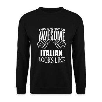 Italy - Unisex Sweatshirt - black - Front - Alina (178cm) & Michal (187cm)