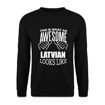 Latvia - Unisex Sweatshirt - black - Front - Alina (178cm) & Michal (187cm)