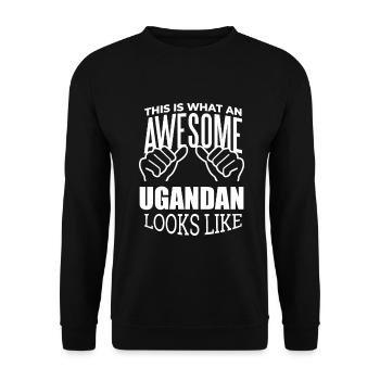 Uganda - Unisex Sweatshirt - black - Front - Alina (178cm) & Michal (187cm)