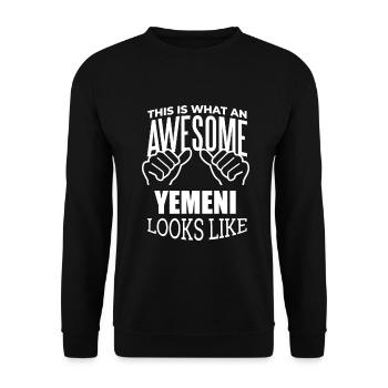 Jemen - Unisex Pullover - Schwarz - Vorne - Alina (178cm) & Michal (187cm)