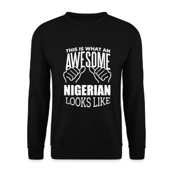 Nigéria - Sweat-shirt Unisexe - noir - Devant - Alina (178cm) & Michal (187cm)