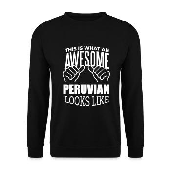 Peru - Unisex Sweatshirt - black - Front - Alina (178cm) & Michal (187cm)