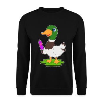 Aérosol de pulvérisation de canard - Sweat-shirt Unisexe - noir - Devant - Alina (178cm) & Michal (187cm)