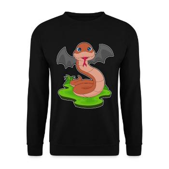 Snake Bat - Unisex Sweatshirt - black - Front - Alina (178cm) & Michal (187cm)