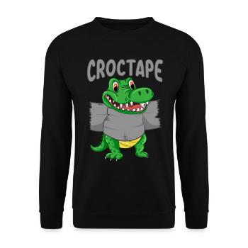 Ruban Croco | Crocodile Baby avec ruban Croco - Sweat-shirt Unisexe - noir - Devant - Alina (178cm) & Michal (187cm)