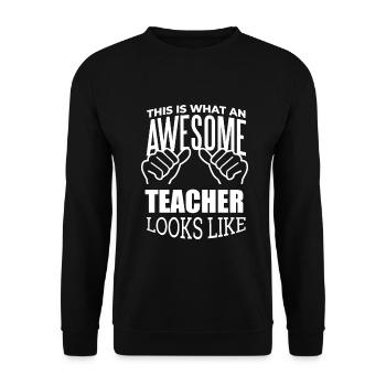 Lehrer - Unisex Pullover - Schwarz - Vorne - Alina (178cm) & Michal (187cm)