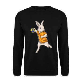 Rabbit Handball Player Handball - Unisex Sweatshirt - black - Front - Alina (178cm) & Michal (187cm)