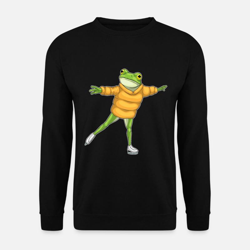 Frosch Eislaufen Schlittschuhe - Unisex Pullover - Schwarz
