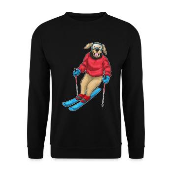 Labrador Skifahrer Ski - Unisex Pullover - Schwarz - Vorne - Alina (178cm) & Michal (187cm)