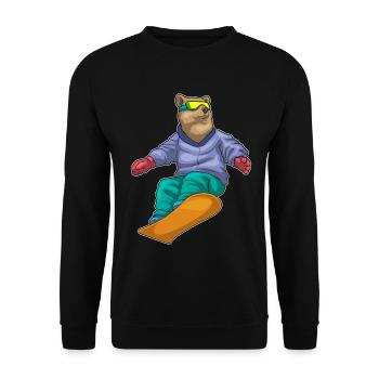 Bear Snowboarder Snowboard - Unisex Sweatshirt - black - Front - Alina (178cm) & Michal (187cm)