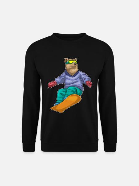 Bear Snowboarder Snowboard - Unisex Sweatshirt - black