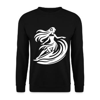 Tropical Surfer Girl Hawaii Beach Waves - Unisex Sweatshirt - black - Front - Alina (178cm) & Michal (187cm)