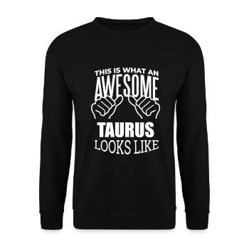 Stier - Unisex Pullover - Schwarz - Vorne - Alina (178cm) & Michal (187cm)