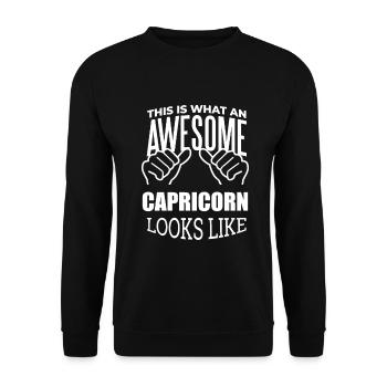 Capricorne - Sweat-shirt Unisexe - noir - Devant - Alina (178cm) & Michal (187cm)