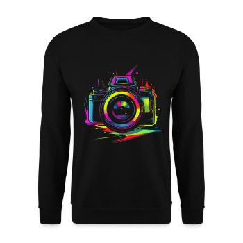 Photography Camera Retrowave - Unisex Sweatshirt - black - Front - Alina (178cm) & Michal (187cm)