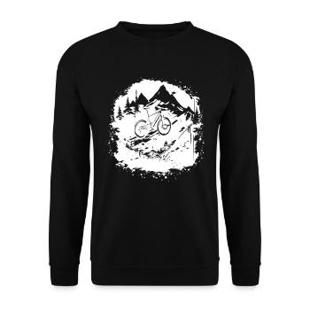 Mountain Bike Graphics - Unisex Sweatshirt - black - Front - Alina (178cm) & Michal (187cm)