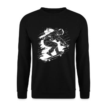 Skateboarder - Unisex Pullover - Schwarz - Vorne - Alina (178cm) & Michal (187cm)