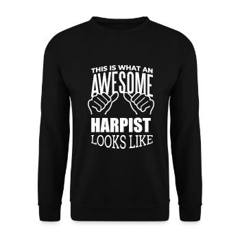 harpe - Sweat-shirt Unisexe - noir - Devant - Alina (178cm) & Michal (187cm)