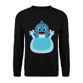 Dolphin Water Pool - Unisex Sweatshirt - black - Front - Alina (178cm) & Michal (187cm)