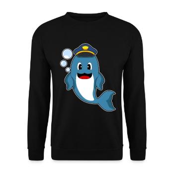 Dolphin Policeman Police - Unisex Sweatshirt - black - Front - Alina (178cm) & Michal (187cm)