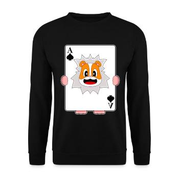Hamster Poker Pokerkarten - Unisex Pullover - Schwarz - Vorne - Alina (178cm) & Michal (187cm)