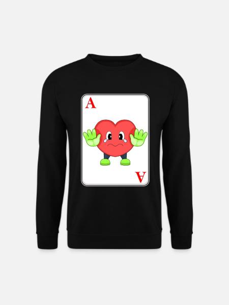 Herz Poker Pokerkarten - Unisex Pullover - Schwarz