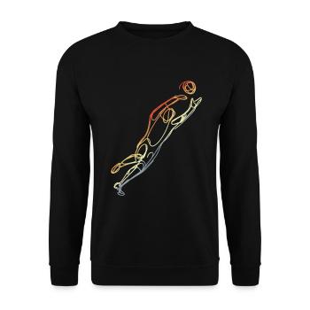 Torwart Skizze - Unisex Pullover - Schwarz - Vorne - Alina (178cm) & Michal (187cm)