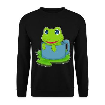 Frog Mug - Unisex Sweatshirt - black - Front - Alina (178cm) & Michal (187cm)
