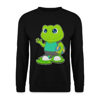 Frosch Volleyballspieler Volleyball - Unisex Pullover - Schwarz - Vorne - Alina (178cm) & Michal (187cm)