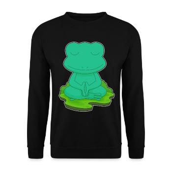 Frosch Yoga Fitness Meditation - Unisex Pullover - Schwarz - Vorne - Alina (178cm) & Michal (187cm)