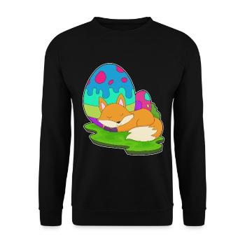 Fox Easter Easter Eggs - Unisex Sweatshirt - black - Front - Alina (178cm) & Michal (187cm)