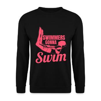 Swimmer - Unisex Sweatshirt - black - Front - Alina (178cm) & Michal (187cm)