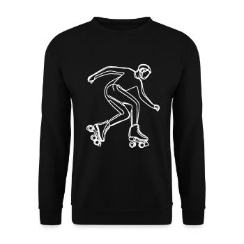 Roller Skater Drawing - Unisex Sweatshirt - black - Front - Alina (178cm) & Michal (187cm)