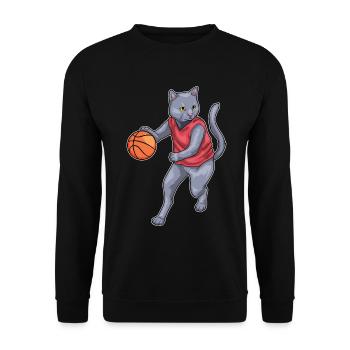 Chat Basketteur Basketteur Basketball - Sweat-shirt Unisexe - noir - Devant - Alina (178cm) & Michal (187cm)