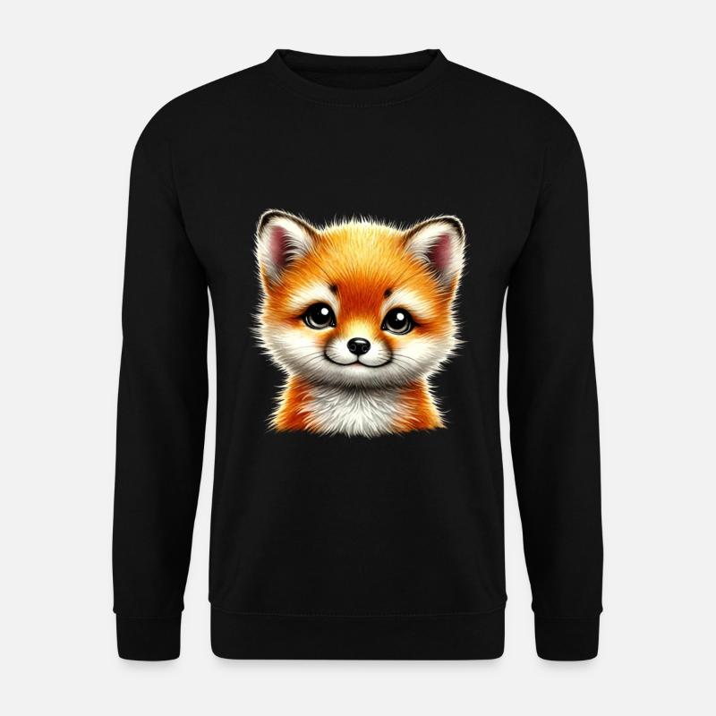 Fuchs Niedliches Fuchsjunges-Design - Unisex Pullover - Schwarz