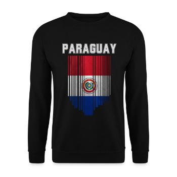 Paraguayische Flagge, Paraguayischer Stolz - Unisex Pullover - Schwarz - Vorne - Alina (178cm) & Michal (187cm)