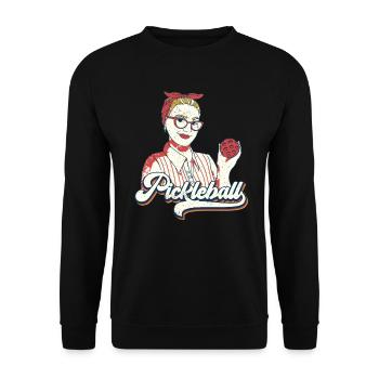 Pickleball Player Pickleball Balls Vintage - Unisex Sweatshirt - black - Front - Alina (178cm) & Michal (187cm)