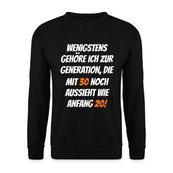 Wenigstens Gehöre Ich Zur Generation Lustiges Zita - Unisex Pullover - Schwarz - Vorne - Alina (178cm) & Michal (187cm)