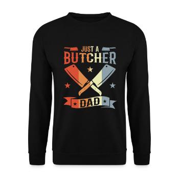 Butcher Father - Unisex Sweatshirt - black - Front - Alina (178cm) & Michal (187cm)