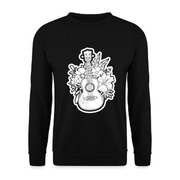 Ukulele Comic Look - Unisex Sweatshirt - black - Front - Alina (178cm) & Michal (187cm)