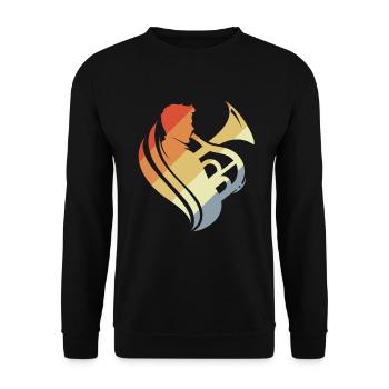 Vintage Tubist Skizze - Unisex Pullover - Schwarz - Vorne - Alina (178cm) & Michal (187cm)