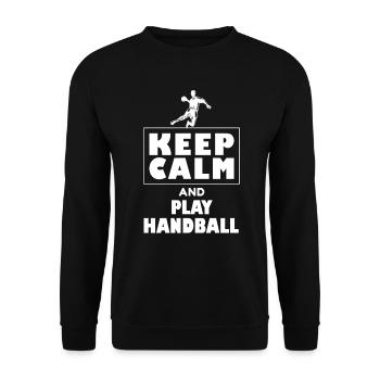 Handball Joueur Handball Ballon Handball Jeu de Handball - Sweat-shirt Unisexe - noir - Devant - Alina (178cm) & Michal (187cm)