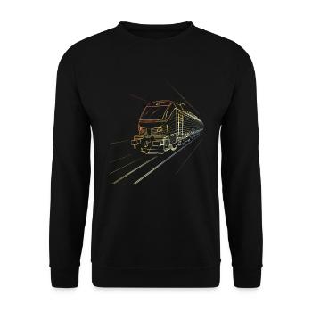 Train Sketch 90s Look - Unisex Sweatshirt - black - Front - Alina (178cm) & Michal (187cm)